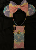 Pastel Dream Louis V Leather Minnie Ears, Crystal Minnie Ears