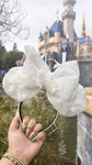 Floral Lace Minnie Ears, Lace Appliqué Minnie Ears, Bridal Minnie Ears