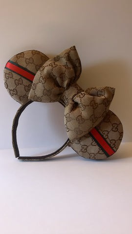 GG Canvas Minnie Ears with ribbon detailing.