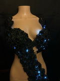 Light Up Black Roses monokini Bra Top