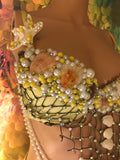 Yellow Mermaid Rave Bra and Skirt - Complete Rave Outfit