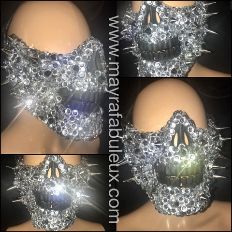 Spikes and Crystals Half Skeleton Mask