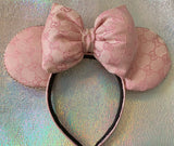 Pink GG Canvas Minnie Ears, Crystal Minnie Ears