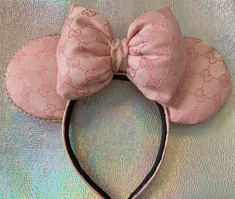 Bespoke Minnie Mouse ears created by Gucci, Louis Vuitton, Prada