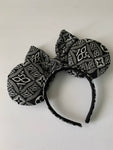 Black and White Minnie Ears, Canvas Minnie Ears