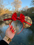 Red and Green G G Minnie Ears, Crystal Minnie Ears
