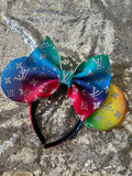 Rainbow Louis V Leather Minnie Ears, Designer Minnie Ears