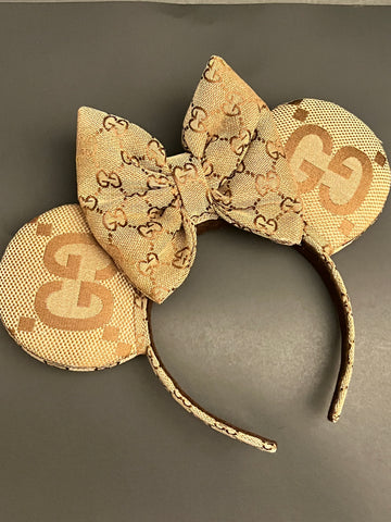 Custom White Louis Vuitton Minnie Mouse Ears