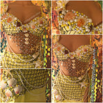 Yellow Mermaid Rave Bra and Skirt - Complete Rave Outfit