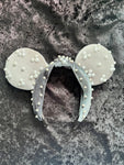 Grey Pearl Mickey Ears, Knotted Headband Mickey Ears