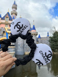 C C Mickey Ears on scrunch headband
