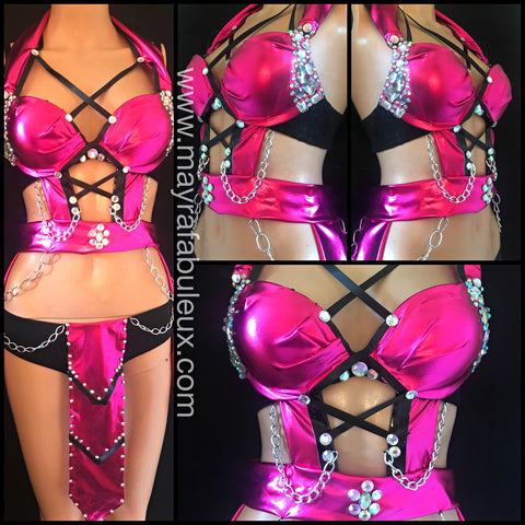 Mortal Kombat Mileena Rave Bra and Bottoms- Outfit