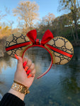 Red and Green G G Minnie Ears, Crystal Minnie Ears