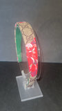 Leather Floral Pink GG Non Slip Headband