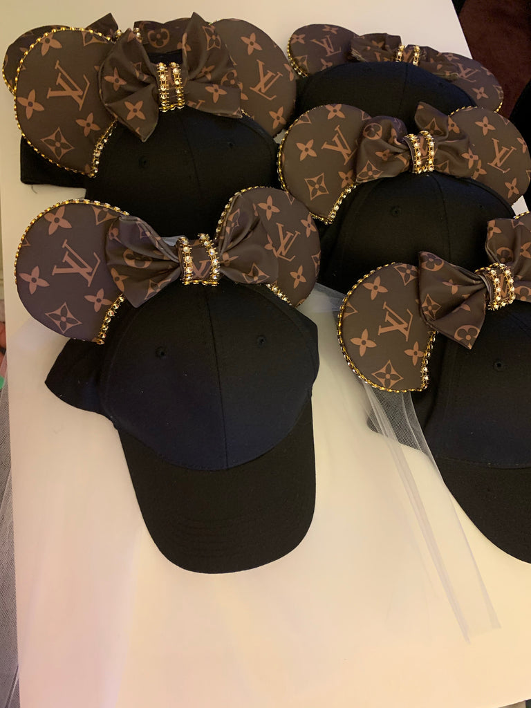 Louis V Minnie Ears Adjustable Hat, Crystal Minnie Ears Hat ,Ears Hat –  mayrafabuleux