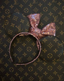 Pink Bow Leather Minnie Ears