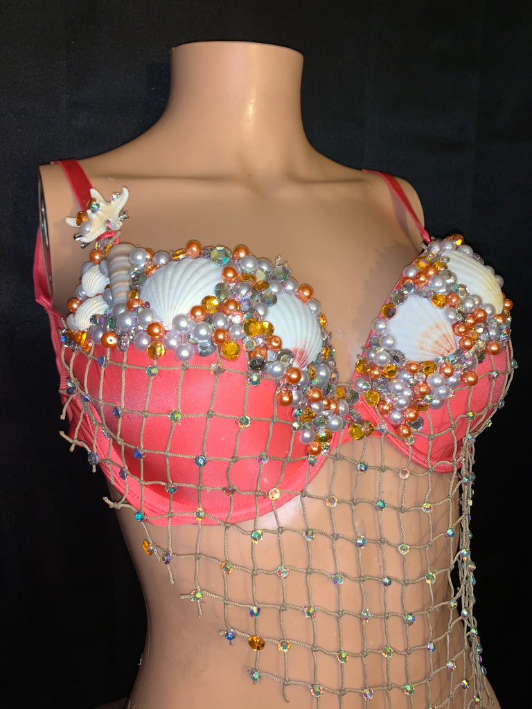 Andrina Coral Mermaid Bra, Mermaid Rave Bra – mayrafabuleux