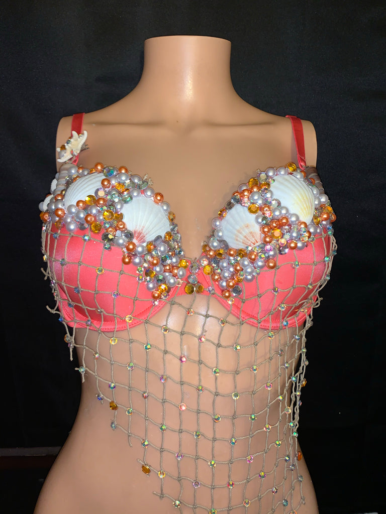 Andrina Coral Mermaid Bra, Mermaid Rave Bra – mayrafabuleux