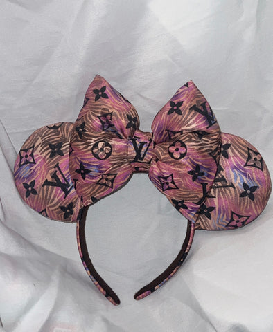 Zebra Louis V Minnie Ears, Designer Minnie Ears