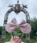 White and Pink Lady D Minnie Ears, Designer Minnie Ears