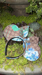 Blue Floral G G Leather Minnie Ears