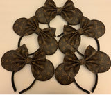 Leather Minnie Ears, Crystal Minnie Ears