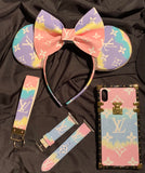 Pastel Dream Leather Minnie Ears, Crystal Minnie Ears
