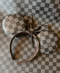 Black and Silver Leather Minnie Ears