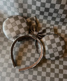 Black and Silver Leather Minnie Ears