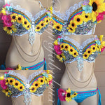 Electric Sunflower Outfit: Bra and Bikini Bottoms
