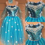 Elsa From Frozen Bustier and LONG Tutu Outfit